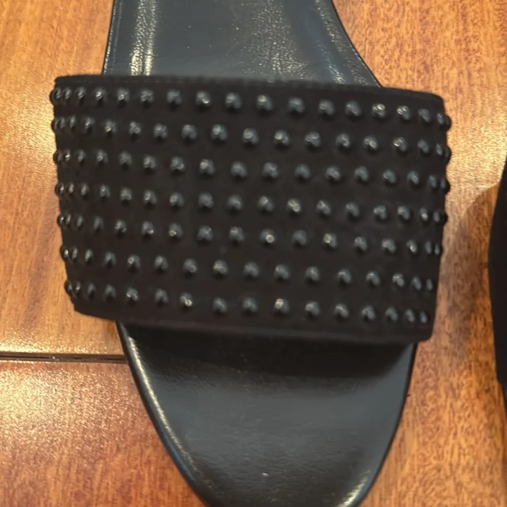 Manolo Blahnik Black Embellished Mules NWOT - Picture 8 of 8